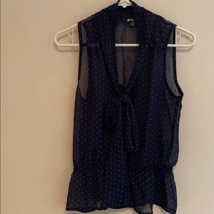 Sheer tie blouse